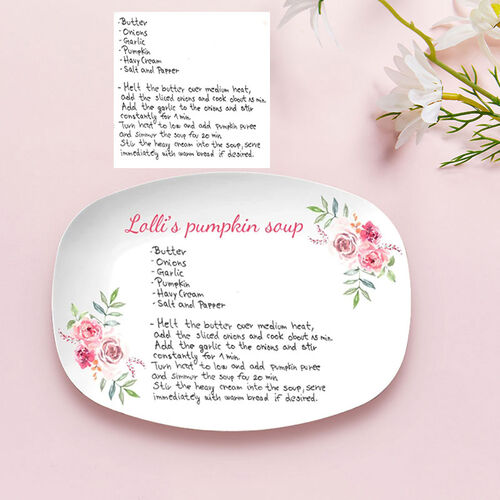 Custom Text and Photo Plate Rememberance Gift for Grandmother