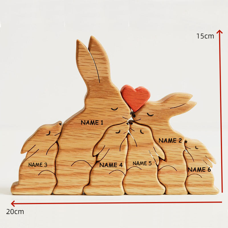 Personalized Names Cute Bunny Family Puzzle Christmas Gift