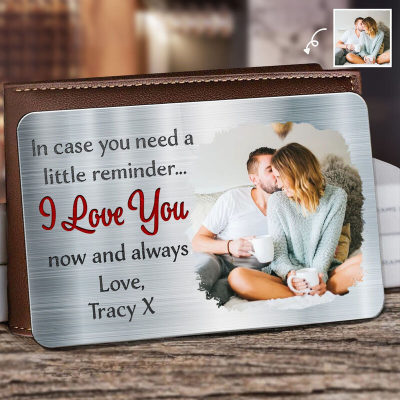 ”I Love You“Personalized Aluminum Wallet Card Warm Gift For Couples