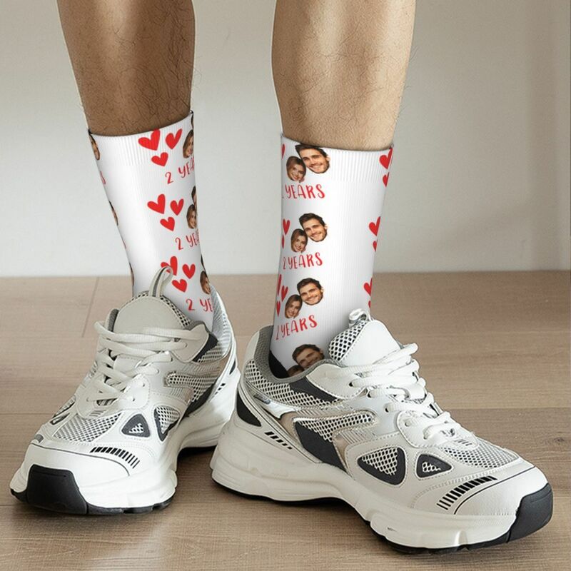 Personalized Face Socks Customizable Couple Photos for Anniversary Gifts