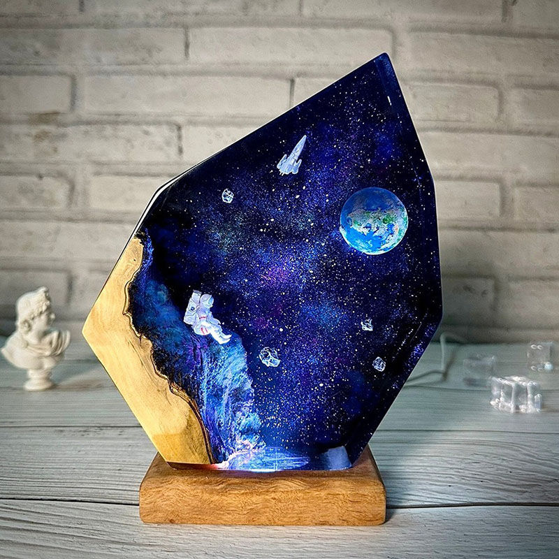 Astronaut And Interstellar Resin Night Light Unique Present for Children
