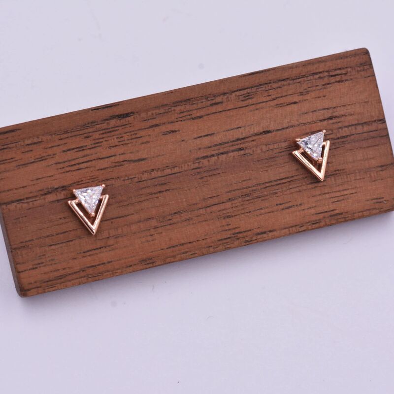Personalized Birthstone Earrings Double Triangle Arrow Earrings V-Shaped Geometric Jewelry for Her