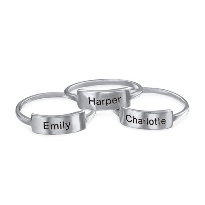 "You Are Special" Engraved Bar Ring Name Ring