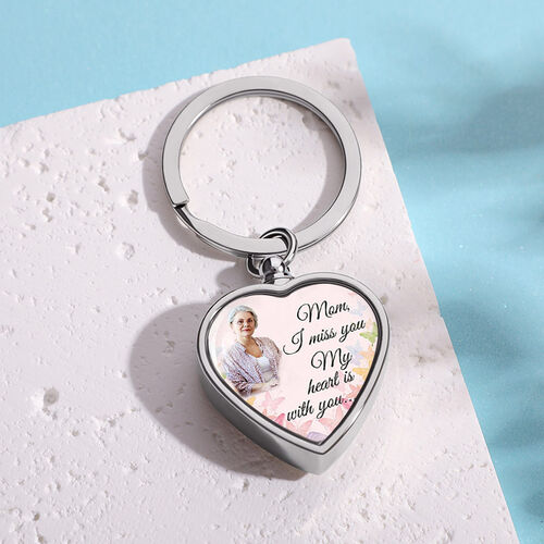 Mom I Miss You Custom Picture Memorial Urn Keychain