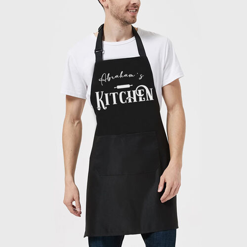 Custom Name Apron with Rolling Pin Pattern for Family
