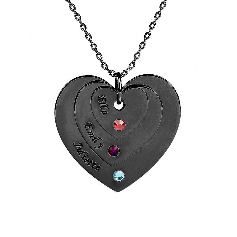 "We are Together" Family Heart Necklace With Birthstone