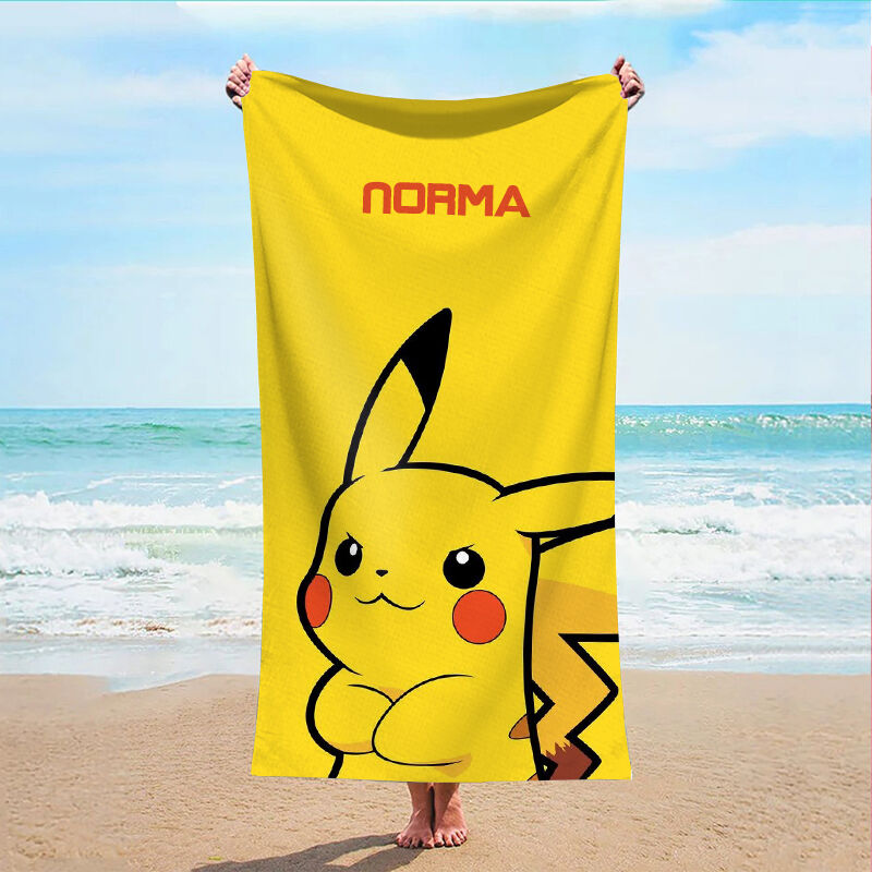 Personalized Name Bath Towel with Lovely Animals Pattern Creative And Interesting Gift for Kids