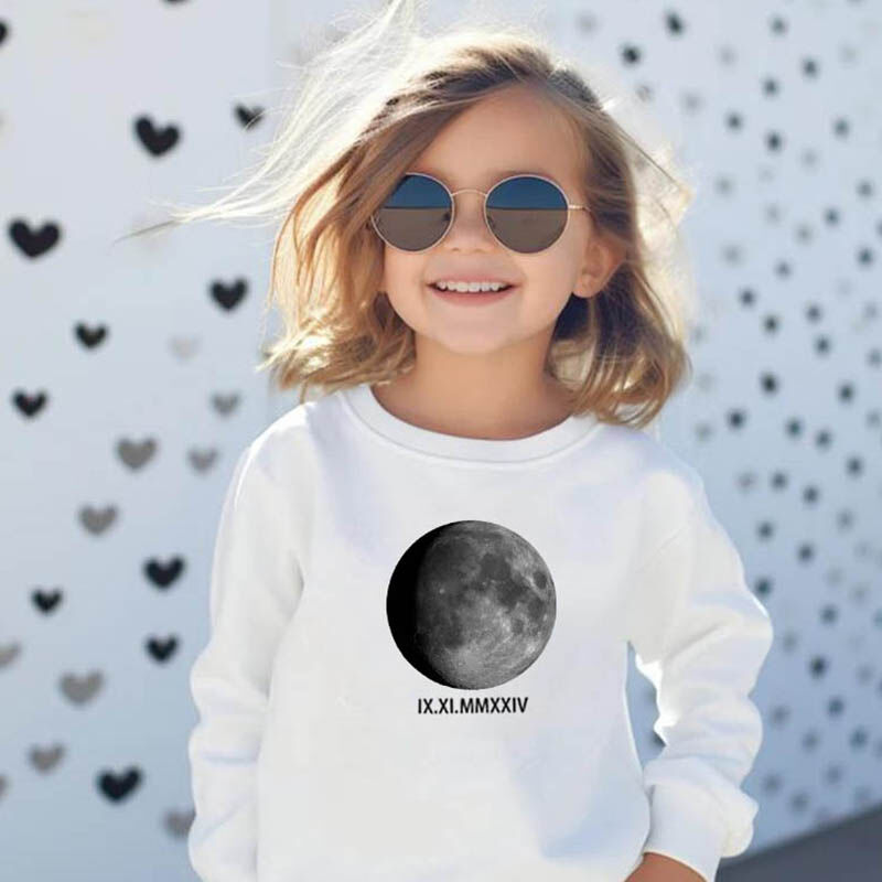 Personalisiertes Kinder-Sweatshirt Individuelles Foto mit Pailletteneffekt Cooles Geschenk zum Kindertag