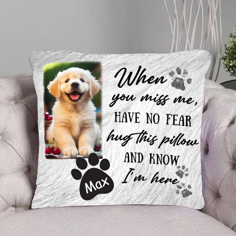 Personalized Pet Pillow Custom Picture Present Memorial Gift for Dog Mom