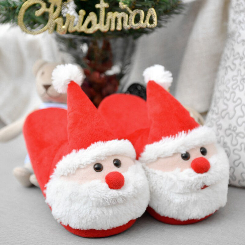 Santa Claus Cotton Slippers Indoor Warm Cute Christmas Gift for Kids and Adults