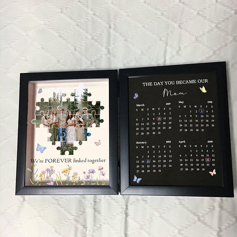 Personalized Flower Shadow Box We're Forever Linked Together Custom Dates Unique Mother's Day Gift