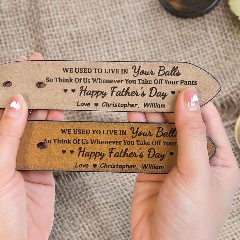 Gepersonaliseerde leren riem Grappig Copy Gegraveerde riem Vaderdag cadeau voor papa