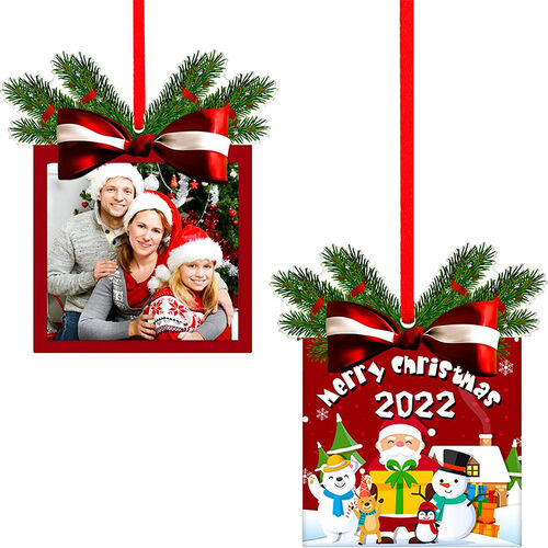 Personalized Christmas Ornament Family Picture Frame Ornament for Christmas Tree