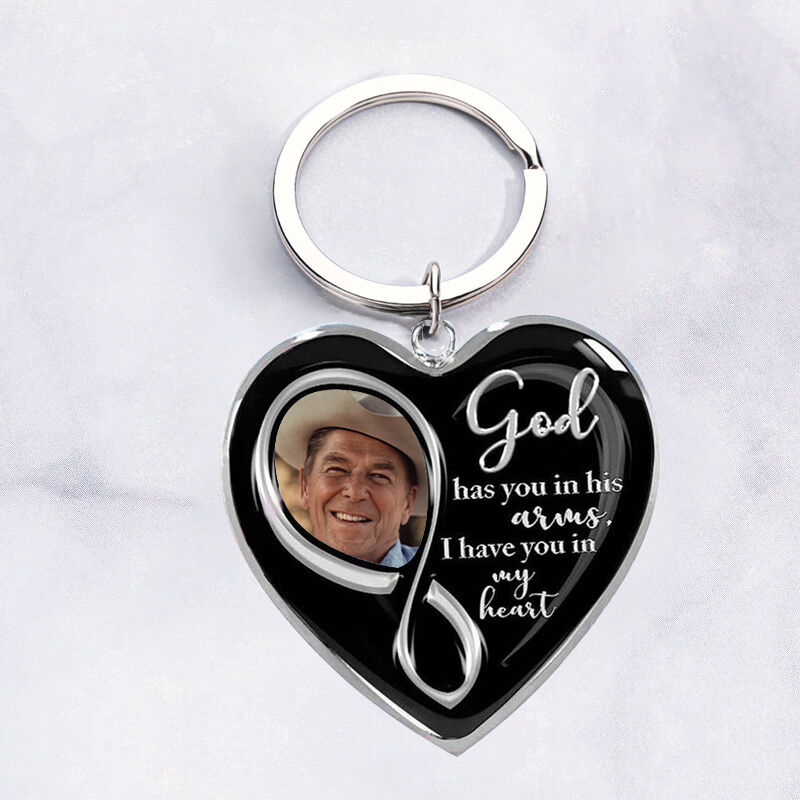 "I Have You in My Heart" Personalized Photo Memorial Keychain