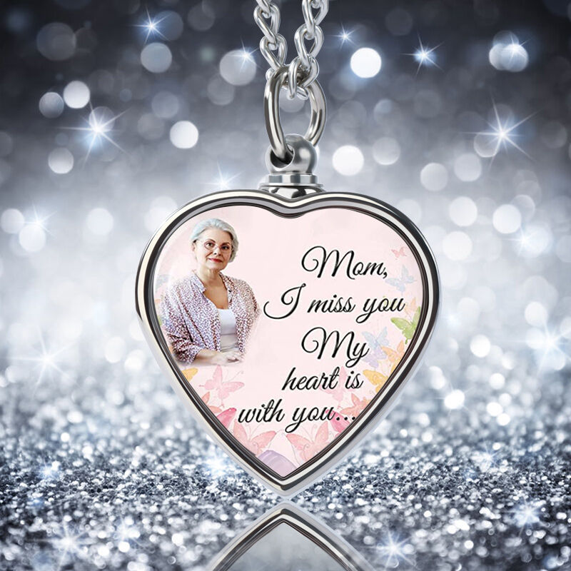 "Mama ich vermisse dich" Individuelle Bild Gedenk Urne Halskette
