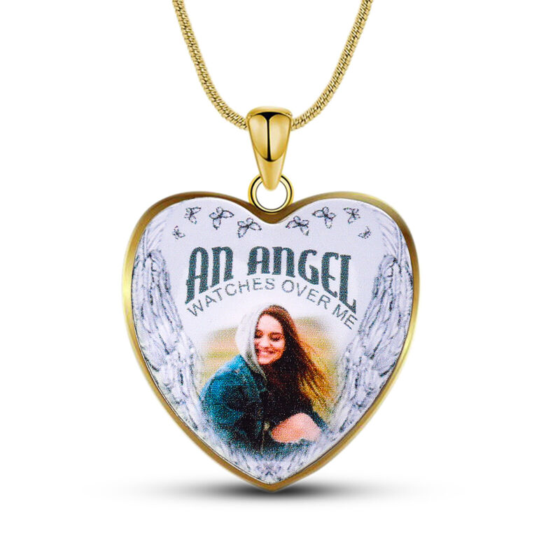 "An Angel Watches Over Me" Collana Con Foto