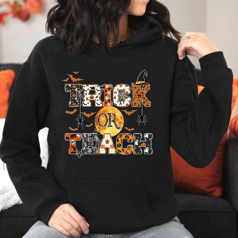 Cool Style Hoodie with Horrifying Moonlit Night Pattern Amazing Halloween Present