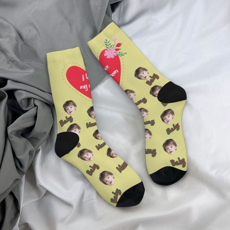 Custom Face Socks with Baby Photos for Mother's Day