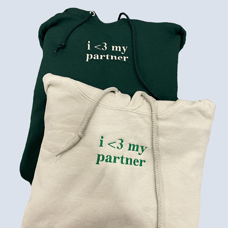 Personalized Hoodie Embroidered I Love My Girlfriend Creative Design Gift for Lover