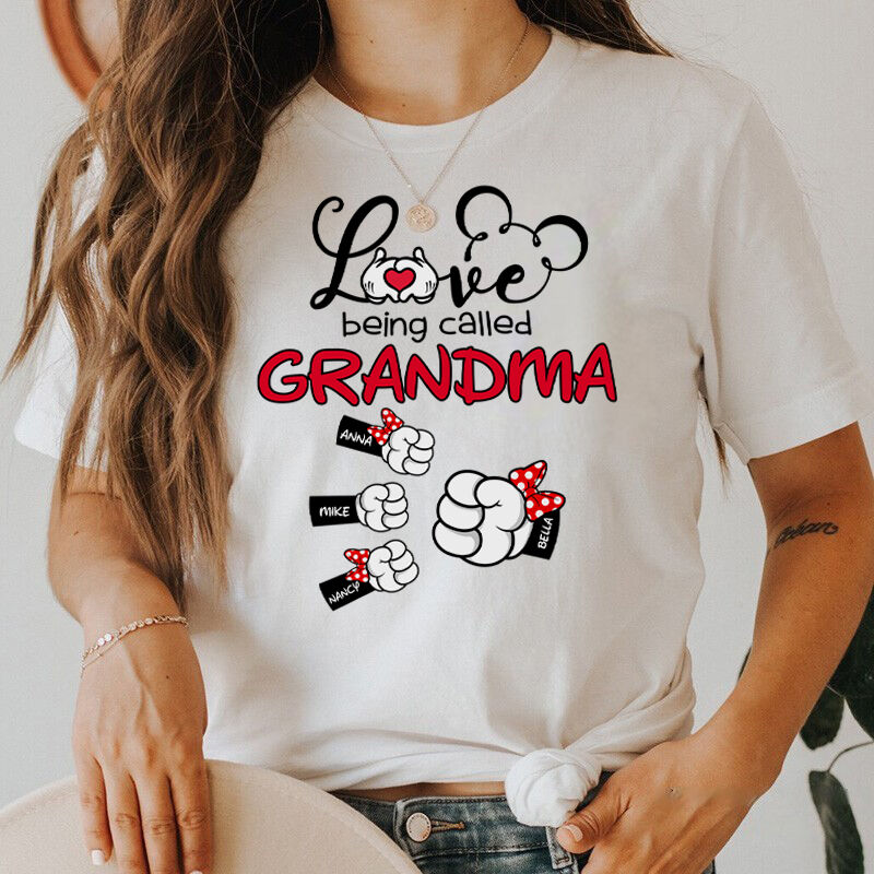 Personalized T-shirt Love Being Called with Custom Cute Fist Design Perfect Gift for Mother's Day