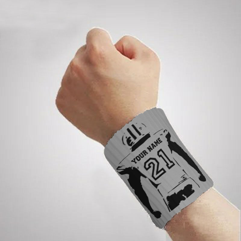 Personalized Sports Wristband Football Player Sketch Design Cool Unique Gift for Football Lover