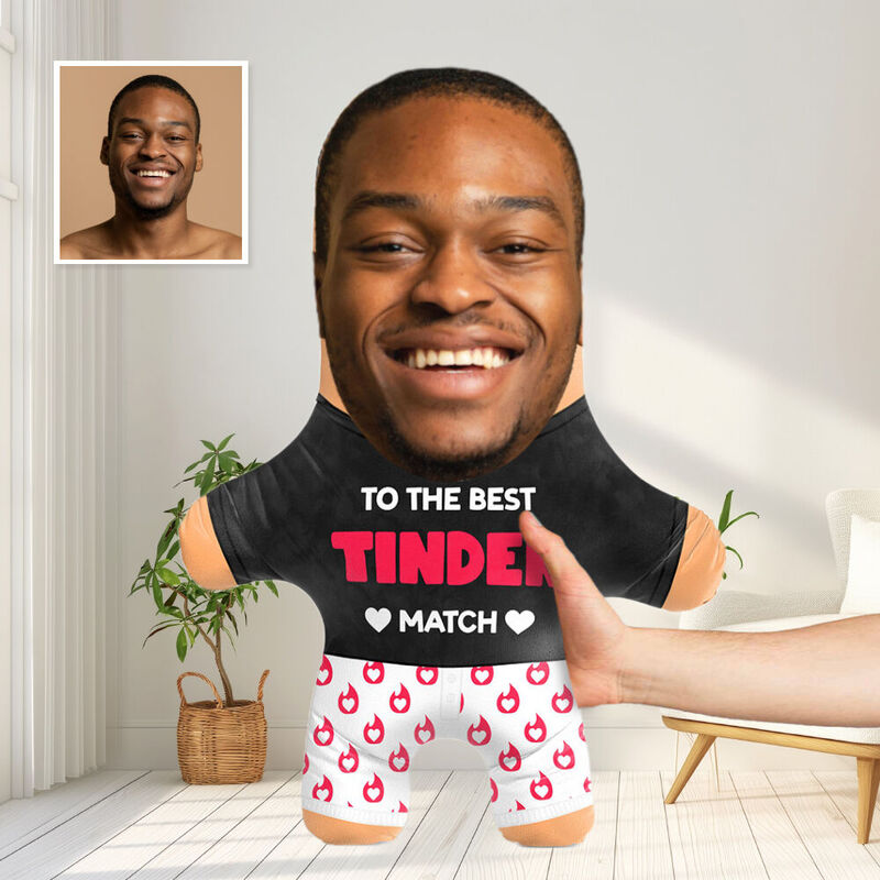Personalisiertes Gesichtskissen "Zum besten Tinder Match" Gesichtskissen Lustige Puppe für Freund