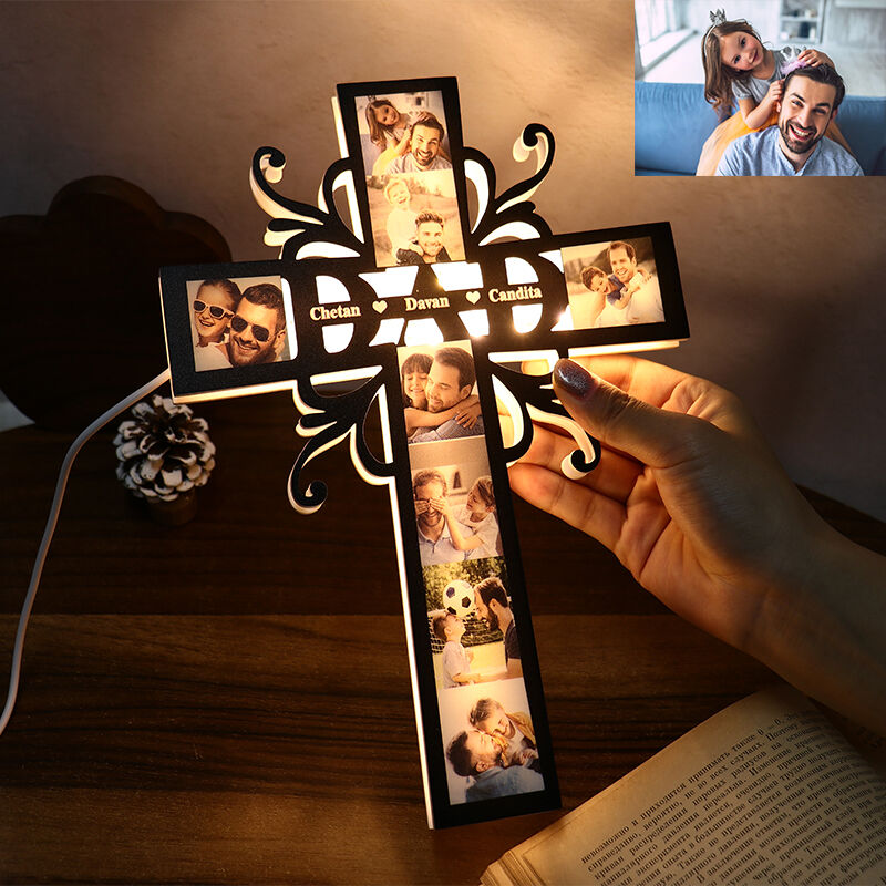 Personalized Picture Night Light with Custom Name Creative Gift for Daddy