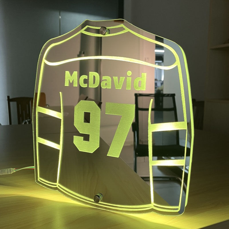 Personalized Hockey Jersey Mirror Lights Customized Names And Numbers For Hockey Lovers
