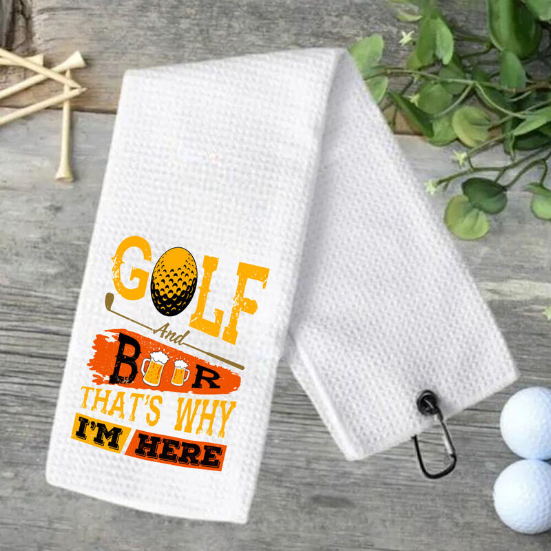 "Golf and Beer" Golf Towel as a Thanksgiving Gift for Golf Coaches