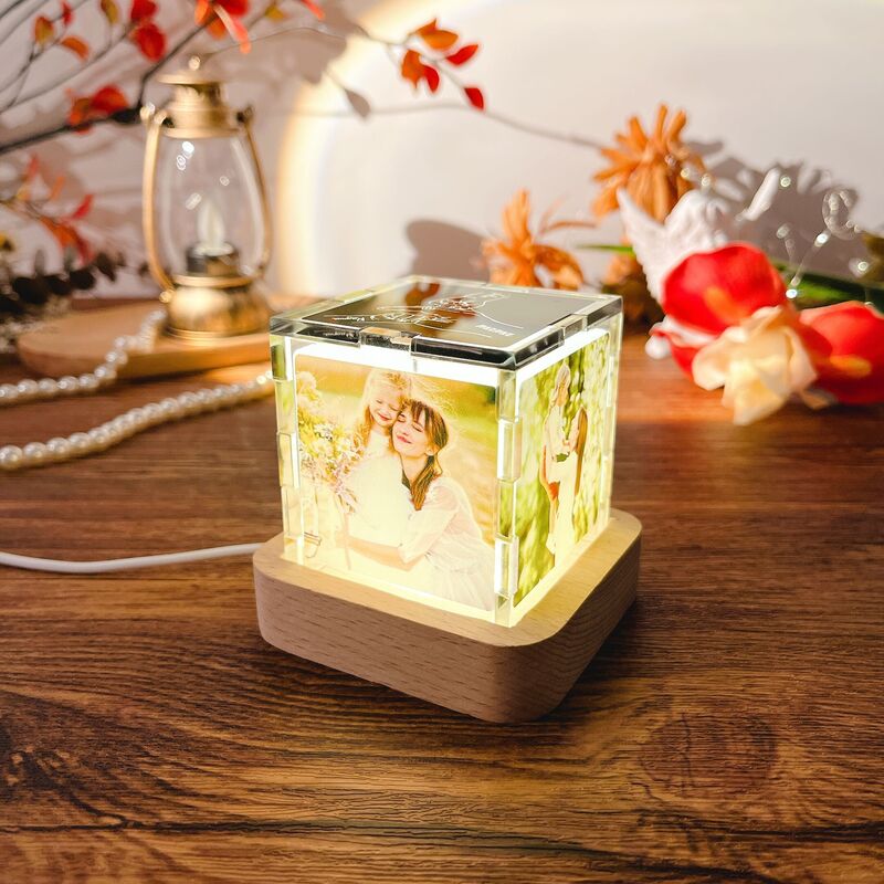 Personalized Name Acrylic Magic Cube Light with Custom Photo Funny Gift for Mother's Day