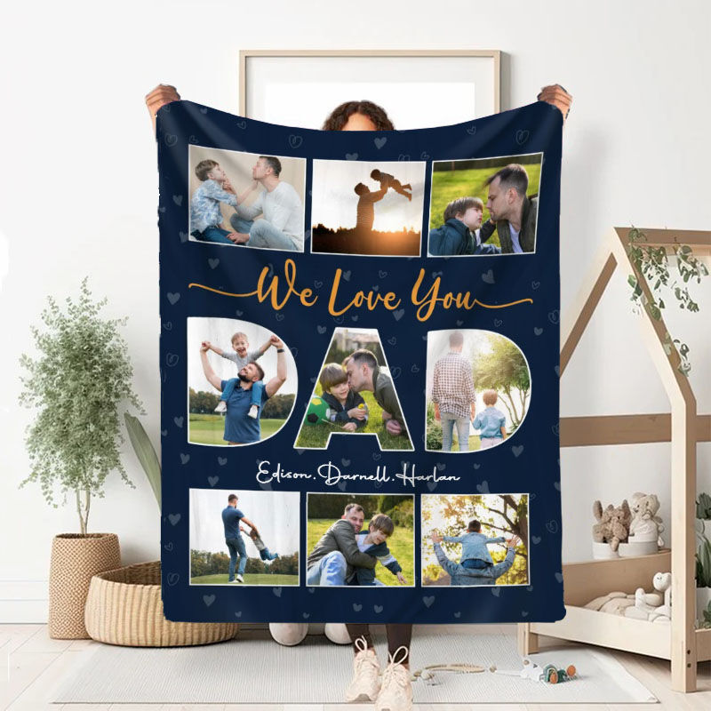 Personalized Picture Blanket Warm Father's Day Gift