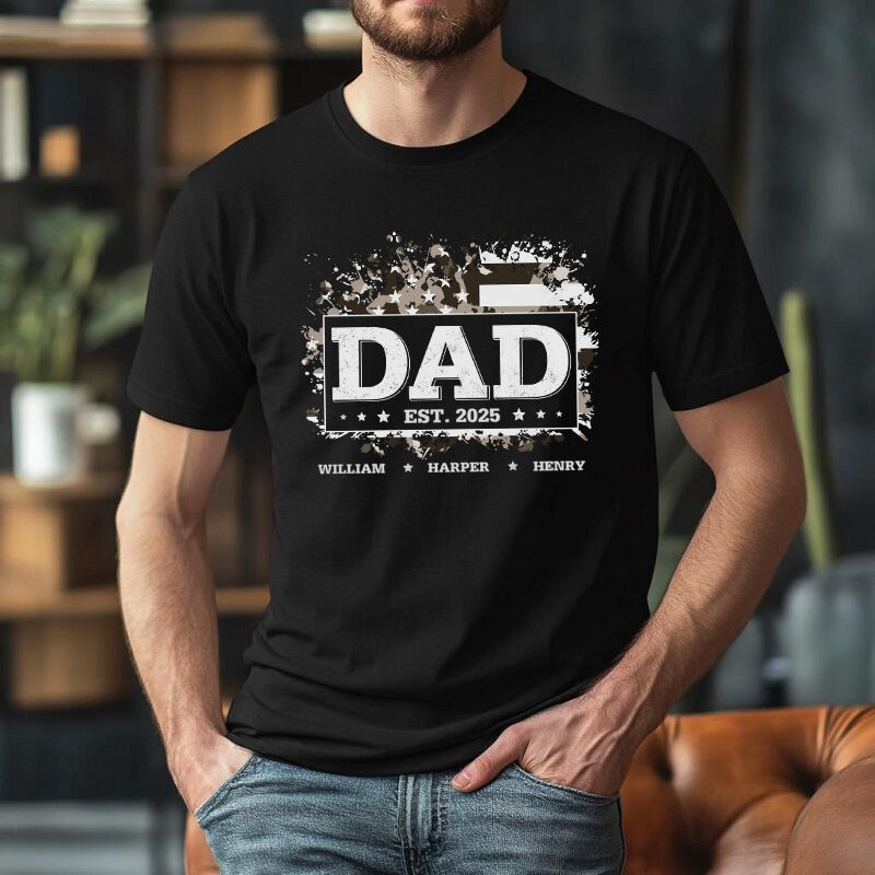 Personalized T-shirt Custom Dad Nickname Cool Box Element Design Attractive Gift for Father's Day