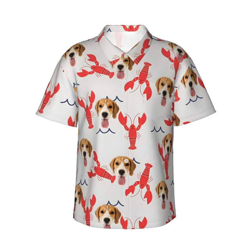 Personalized Hawaiian Shirt with Lobster Print Summer Casual Shirt Holiday Gift for Pet Lovers
