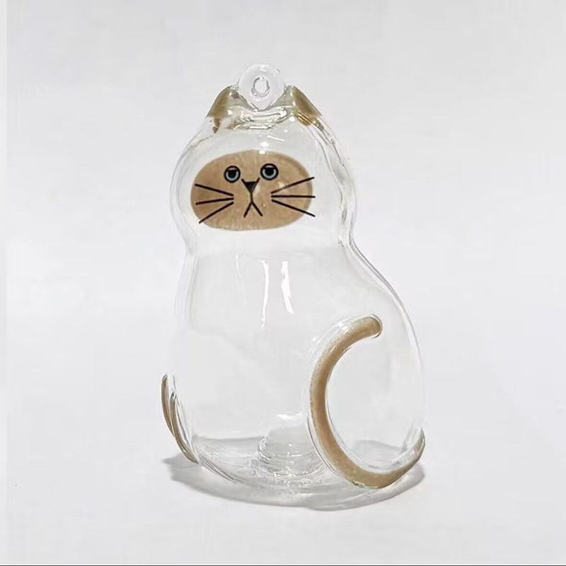キーホルダー 猫 遺毛 抜け毛 収納 透明ボトル メモリアルグッズ
