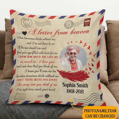"A Letter From Heaven" Custom Photo Pillow