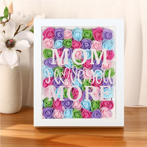 Personalisierte getrocknete Blumen Schatten Box Geschenk für Muttertag-Mama Ich liebe dich mehr