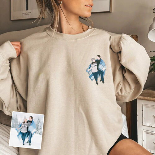 Personalisiertes Sweatshirt mit benutzerdefiniertem Bildmuster für Gedenktag