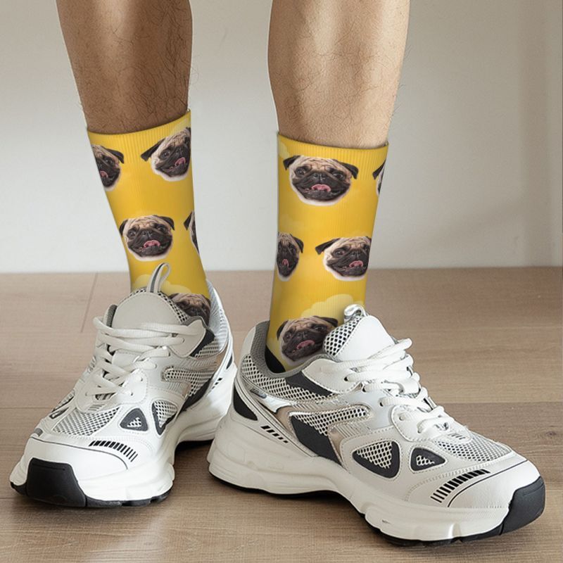 Personalized Cloud Face Socks with Pet Pictures for Pet Lovers
