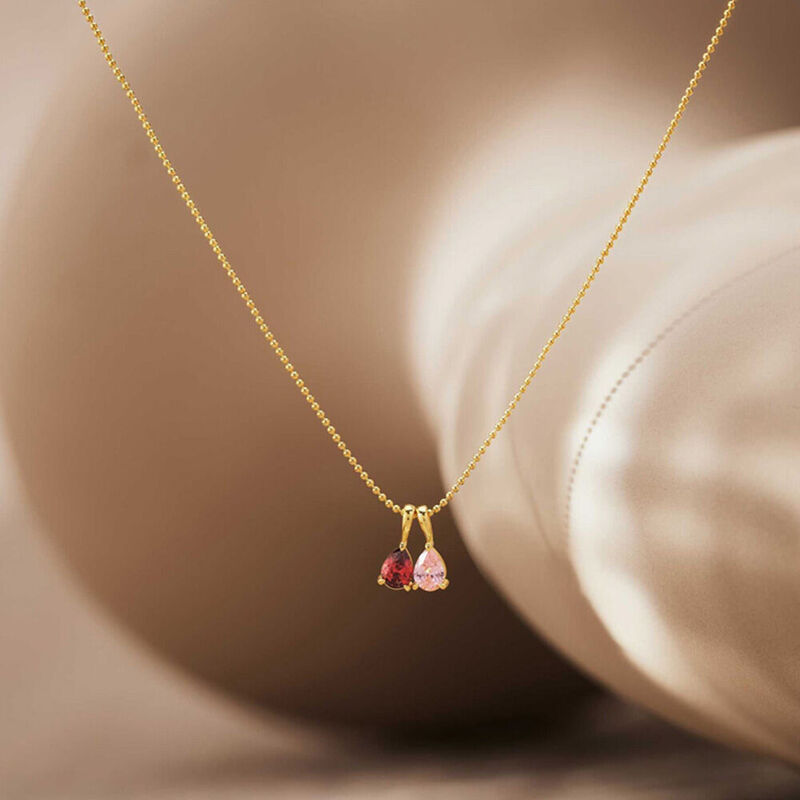 Collier personnalisé avec pierre de naissance en forme de goutte pour amis, couple, famille, cadeau d'anniversaire pour elle
