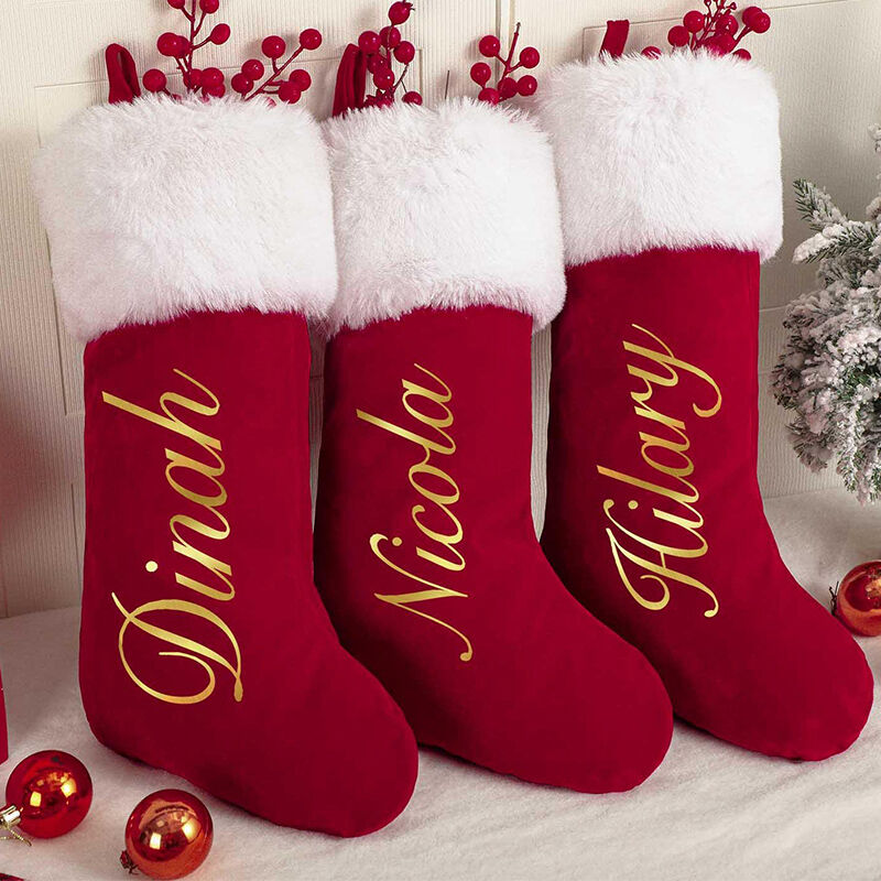 Calcetines navideños personalizados con nombre personalizado, regalos cálidos para amigos