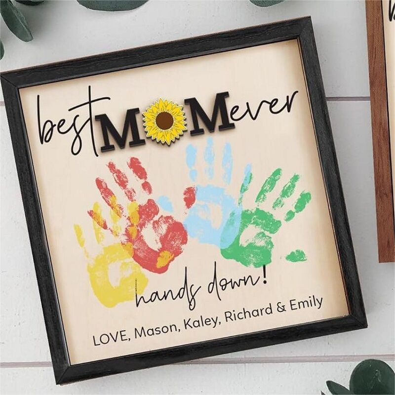 Personalized Frame Best Mom Ever Design Your Own Hands Down Design Perfect Mother's Day Gift for Dear Mama