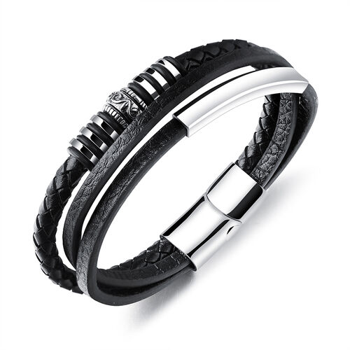 "Gifts For Him" Personalized Bracelet For Men Stainless Steel Woven