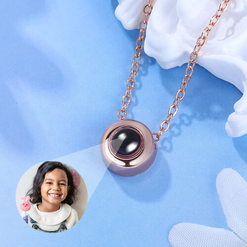 Personalized Photo Projection Necklace- To Lover-I Love You-Circle Shape