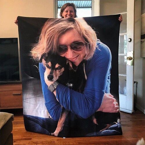Personalized Dog Portrait Throw Blanket