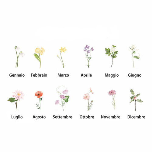 Regalo personalizzato con piastra di nome e fiore di nascita, grande e straordinario