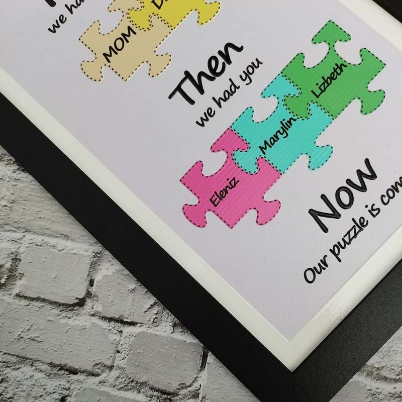 "We Had Each Other" Personalized Mom & Dad Puzzle Pieces Name Sign