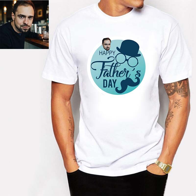 T-shirt "Bonne fête des pères" photo personnalisé