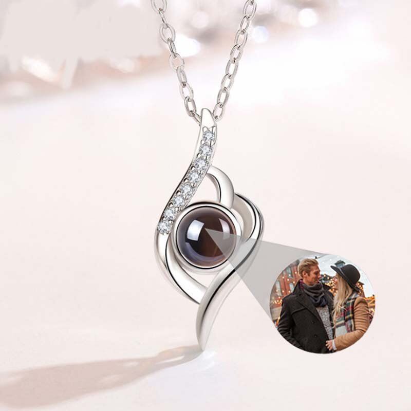 Sterling Silver Personalized Photo Projection Necklace