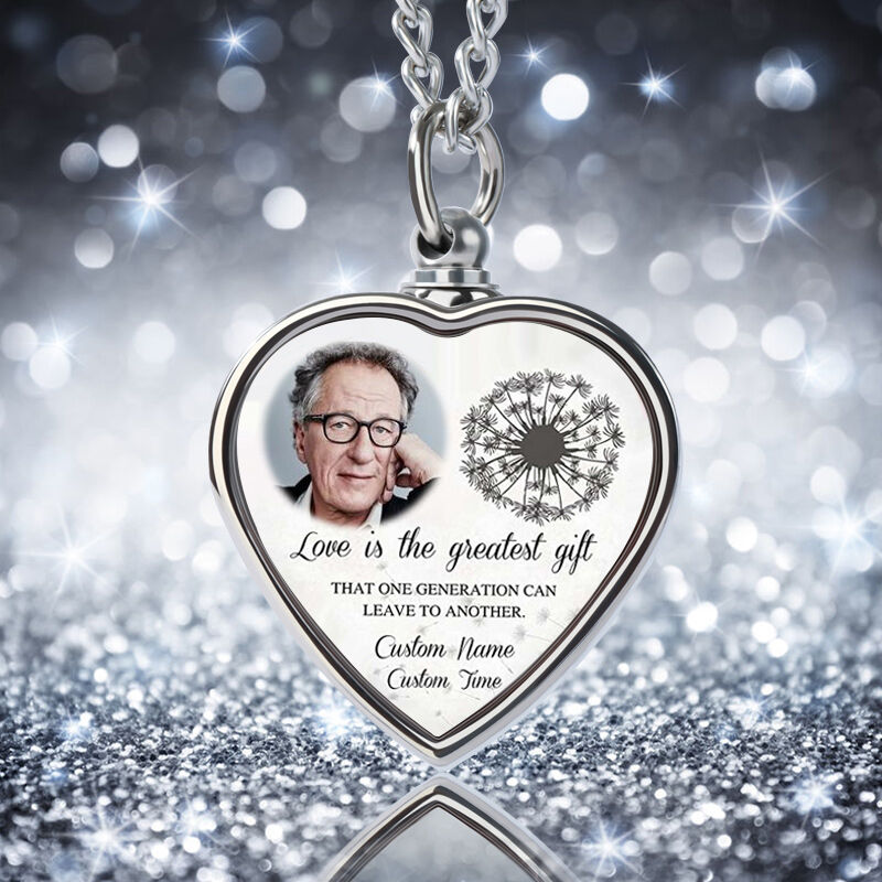 "Liebe ist das größte Geschenk" Individuelle Bild Gedenk Urne Halskette