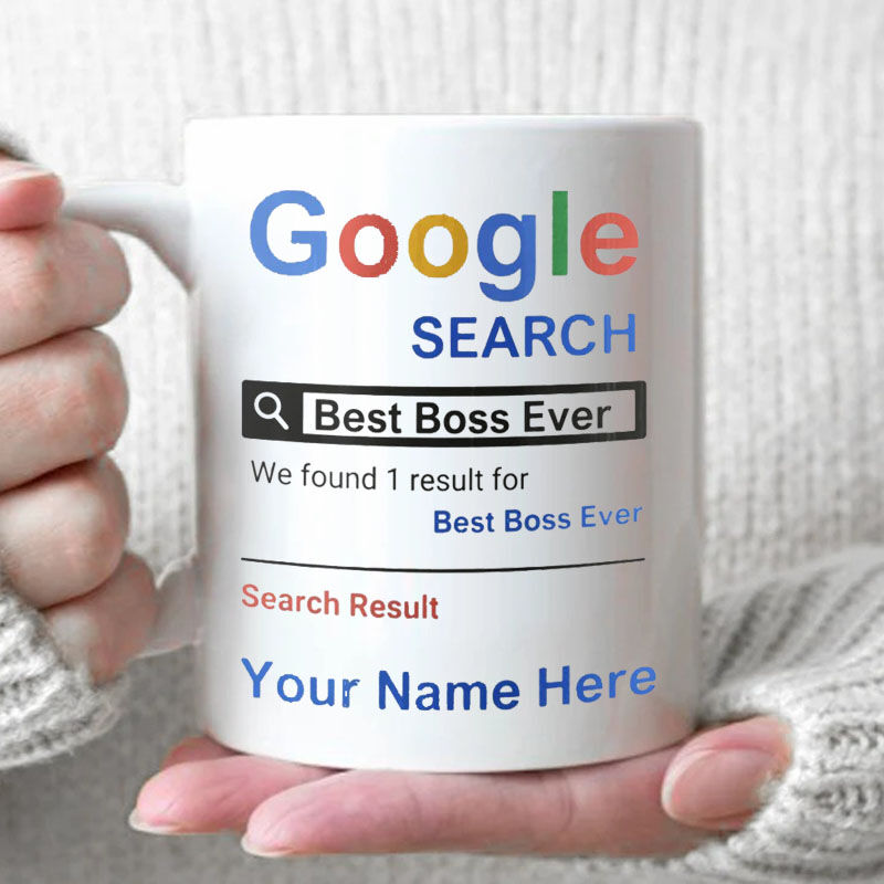 Personalized Search for the Best Boss Ever Custom Name Mug